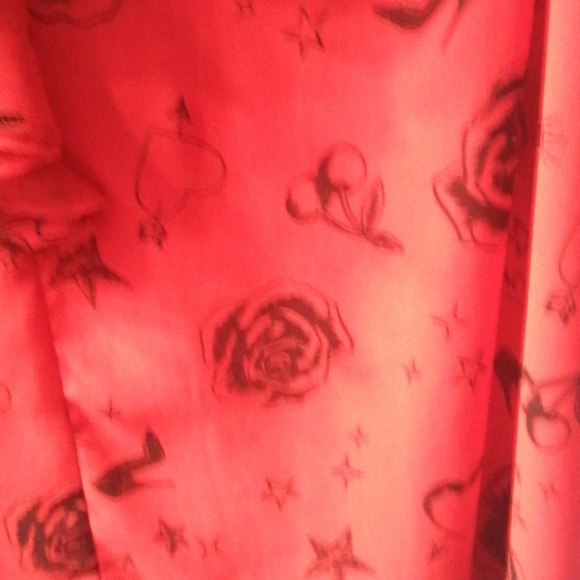 MLBM Sheer Red Tattoo Print Top - Picture 2 of 3